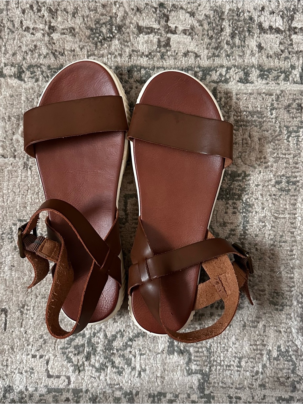 MIA Brown Leather Strappy Women’s Sandals